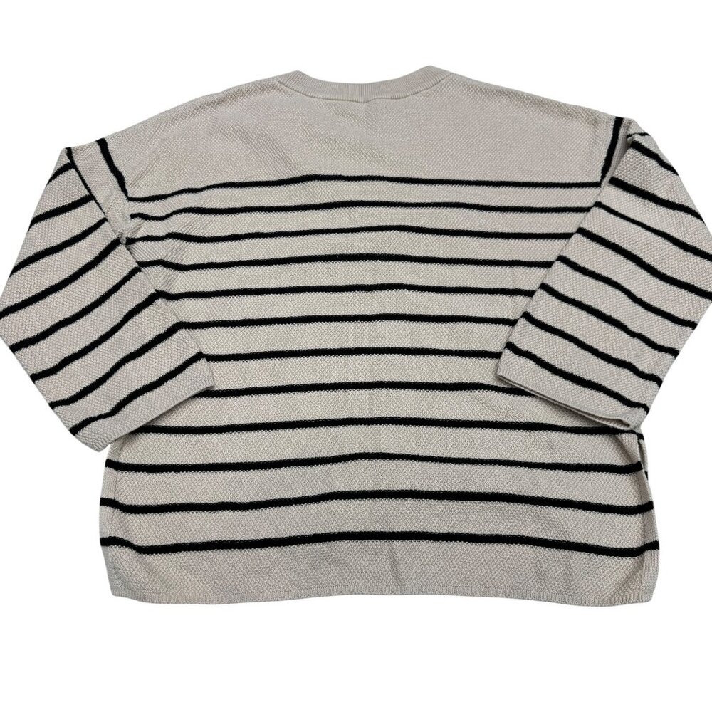 Lillusory Women's Striped LS Sweater Top Side Slits, Size M - Picture 2 of 8